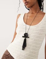 에이소스 여성 액세서리 목걸이 초커 펜던트 탑 레이스 ASOS DESIGN corded necklace with resin pendant and tassel