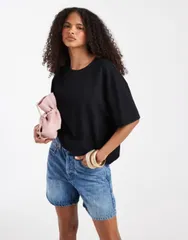 エイソス レディース トップス シャツ ASOS DESIGN oversized tshirt Black ブラックのサムネイル