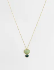 マンゴ レディース アクセサリー ネックレス・チョーカー・ペンダントトップ レース Mango pendant necklace with green stones GOLD ゴールドのサムネイル