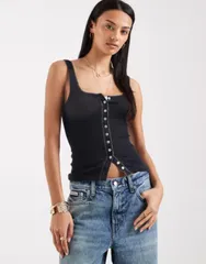 フリーピープル レディース トップス タンクトップ Free Peoplend game pointelle tank top Black ブラックのサムネイル