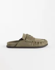 エイソス レディース シューズ スリッポン・ローファー スエード ASOS DESIGN Miller chunky loafer mules in taupe suedette Taupe suedのサムネイル