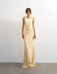 トップショップ レディース トップス ワンピース サテン マキシ Topshop satin twistrap maxi dress in buttermilk Oysterのサムネイル