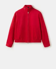 マンゴ レディース アウター ジャケット・ブルゾン MANGO Womenstarring Hailey Bieber FunnelNeck Bomber Jacket Red レッドのサムネイル