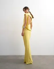トップショップ レディース トップス ワンピース オープンバック サテン マキシ Topshop satin grown oneck tuck side maxi dress with open baのサムネイル