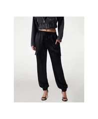 ゲス レディース ボトムス カジュアルパンツ GUESS Womens Marzia Gathe red Jogger Pants Jet Black A996 ブラックのサムネイル