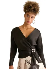 ミューズ レディース トップス シャツ 長袖 Muse Womens LongSleeve Top Black ブラックのサムネイル