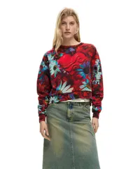 デジグアル レディース アウター パーカー・スウェット プリント シャツ Desigual Womens Printed heart sweatshirt Black ブラックのサムネイル