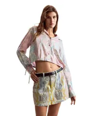 デジグアル レディース トップス シャツ Desigual Womenshirt With Ties Designed By Mr Christian Lacroix Fuchsia フューシャのサムネイル