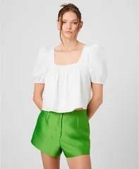 フレンチコネクション レディース トップス シャツ 半袖 French Connection WomenshortSleeve Square Neck Top Summer White ホワイトのサムネイル