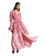 ウエアハウス レディース トップス ワンピース ベルベット マキシ Warehouse Womens Burnout Velvet Plunge Maxi Dress Red レッドのサムネイル