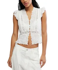 フリーピープル レディース トップス シャツ Vネック コットン キャップスリーブ キャップ Free People Womens Day Dreamer VNeck CapSleeve Cottonのサムネイル