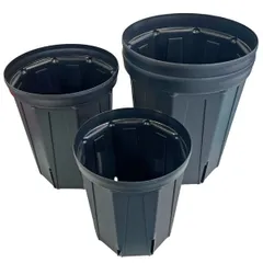 黒スリット鉢 箱80サイズ Eセット 6号ロング1個 7号ロング1個 8号ロング2個 合計4鉢 ロングスリット鉢 プラ鉢 兼弥産業 ブラック プラスチック 植木鉢 園芸用品 ガーデニング 家庭菜園 観葉植物のサムネイル