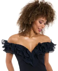 ミューズ レディース トップス シャツ フリル Muse Womens Ruffle OffTheShoulder Top Twilight Navy ネイビーのサムネイル