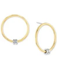カルバンクライン レディース アクセサリー ピアス・イヤリング Tシャツ Calvin Klein TwoTone Stainlessteel Double Ring FrontFacing Hoopのサムネイル