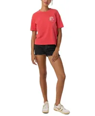 オニール レディース トップス Tシャツ クルーネック コットン ONeill Womens Cotton Crewneck TShirt Lava Red レッドのサムネイル
