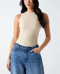 ゲス レディース トップス シャツ クルーネック ノースリーブ GUESS Womens Francine Sleeveless Crew Neck Toperal Oyster Multi マルチカのサムネイル