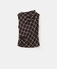マンゴ レディース トップス シャツ ドレープ MANGO Womens Draped Neckline Fitted Top Burgundy バーガンディのサムネイル