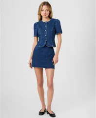 フレンチコネクション レディース トップス シャツ デニム French Connection Womens Delancey Denim ButtonFrontop Dark Wash Indigoのサムネイル