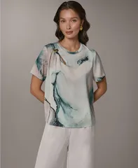 ダナ キャラン ニューヨーク レディース トップス シャツ クルーネック 半袖 Donna Karanew York WomenshortSleeve Crew Neck Top Skylight Mのサムネイル