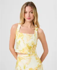 フレンチコネクション レディース トップス シャツ プリント クロップド French Connection Womens Printed Cropped Top Daisyellow Sophieのサムネイル
