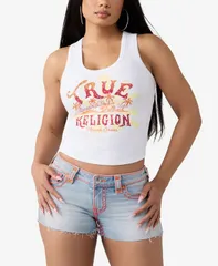 トゥルーレリジョン レディース トップス シャツ ホルター True Religion Womens Crystal Halterib Tank Toptic White ホワイトのサムネイル
