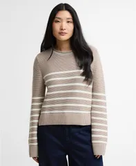 バブアー レディース アウター ニット・セーター Barbour Womens Hinton Knitted Sweater Light Sand Stripe サンドのサムネイル