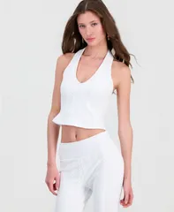 ゲス レディース トップス シャツ ホルター GUESS Womens Joey Textu red Halter Top DOVE WHITE MULTI ホワイトのサムネイル