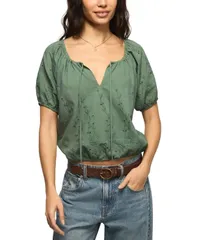 ラッキーブランド レディース トップス シャツ 半袖 Lucky Brand WomanshortSleeve Bubble Top Laurel Wreathのサムネイル