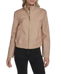 コールハーン レディース アウター ジャケット・ブルゾン Cole Haan Womens Pin Stripe Rain Bomber Jacket Light sand サンドのサムネイル