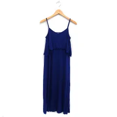 カージュ Khaju キャミワンピース ロング丈 トップフリル 無地 ブルー系 /FT35のサムネイル