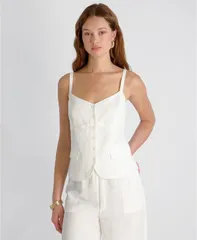 フレンチコネクション レディース トップス シャツ Vネック リネン French Connection Womens Cooper Linen Tailo red VNeck Cami Top 11のサムネイル