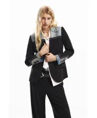 デジグアル レディース アウター ジャケット・ブルゾン ブレザー Desigual Womens Bimaterial blazer Black ブラックのサムネイル