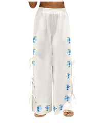 カップシー レディース ボトムス カジュアルパンツ フラワー柄 フラワー Cupshe Womens Undefined Floral Pants White ホワイト