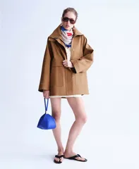 マンゴ レディース アウター ジャケット・ブルゾン スタンドネック MANGO Selection Womens Oversized Funnel Neck Jacket Brown ブラウンのサムネイル