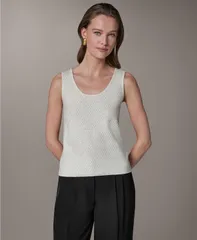 ダナ キャラン ニューヨーク レディース トップス シャツ スパンコール Donna Karanew York Womenscoop Neck Sequin Cami Top Cream クリームのサムネイル