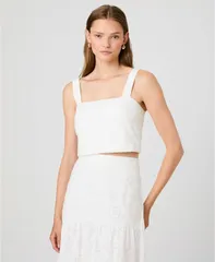 フレンチコネクション レディース トップス シャツ フラワー柄 フラワー French Connection WomensquareNeck Floral Eyelet Crop Top Summerのサムネイル
