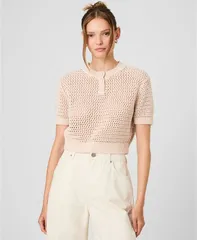 フレンチコネクション レディース トップス シャツ 半袖 ニット French Connection Womens Knit ShortSleeve Top Seashellのサムネイル