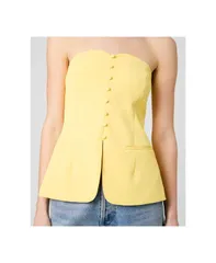 フレンチコネクション レディース トップス シャツ ストラップレス French Connection Womens Harry Suiting Strapless Top Daisyellow イエのサムネイル