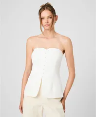 フレンチコネクション レディース トップス シャツ ストラップレス French Connection Womens Harry Suiting Strapless Top Summer Whiteのサムネイル
