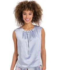 ミューズ レディース トップス シャツ クルーネック Muse Womens Tucked Beaded Crew Neck Top Light Blue ブルーのサムネイル
