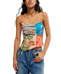 フリーピープル レディース トップス タンクトップ アシンメトリー Free People Womens Estella Square Neck Asymmetric Tank Topop Comboのサムネイル