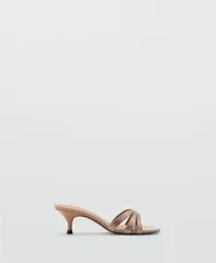マンゴ レディース シューズ サンダル ヒール MANGO Womenstrasstrap Heeled Sandals Nudeのサムネイル