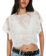 フリーピープル レディース トップス シャツ レース Free People Womens Lunar Ash Boat Neck Lace Top Clean Ivory アイボリーのサムネイル
