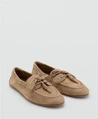 マンゴ レディース シューズ パンプス レース MANGO Womens Laces Deck Shoesand サンドのサムネイル