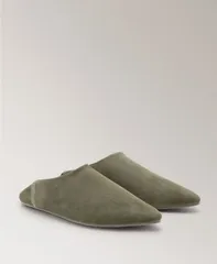 マンゴ レディース シューズ パンプス レザー MANGO Womenstitching Detaileather Clogs Khaki カーキのサムネイル