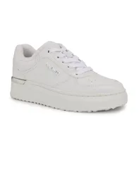 ナインウェスト レディース シューズ スニーカー プラットフォーム レース Nine West Womens Cuddly LaceUp Casual Platform Sneakers Whiteのサムネイル