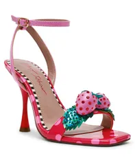 ベッツィジョンソン レディース シューズ サンダル Betsey Johnson Womens Addison Strawberry Stiletto Dressandals Red Pink Mulのサムネイル