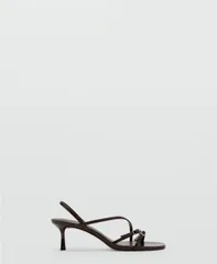 マンゴ レディース シューズ サンダル ヒール MANGO Womenstraps Kitten Heel Sandals Chocolate チョコレートのサムネイル