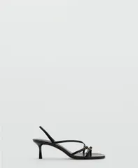 マンゴ レディース シューズ サンダル ヒール MANGO Womenstraps Kitten Heel Sandals Black ブラックのサムネイル