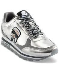 カール ラガーフェルド レディース シューズ スニーカー レース KARLAGERFELD PARIS Womens Meade LaceUp Sneakers Pewter Smooth ピューターのサムネイル